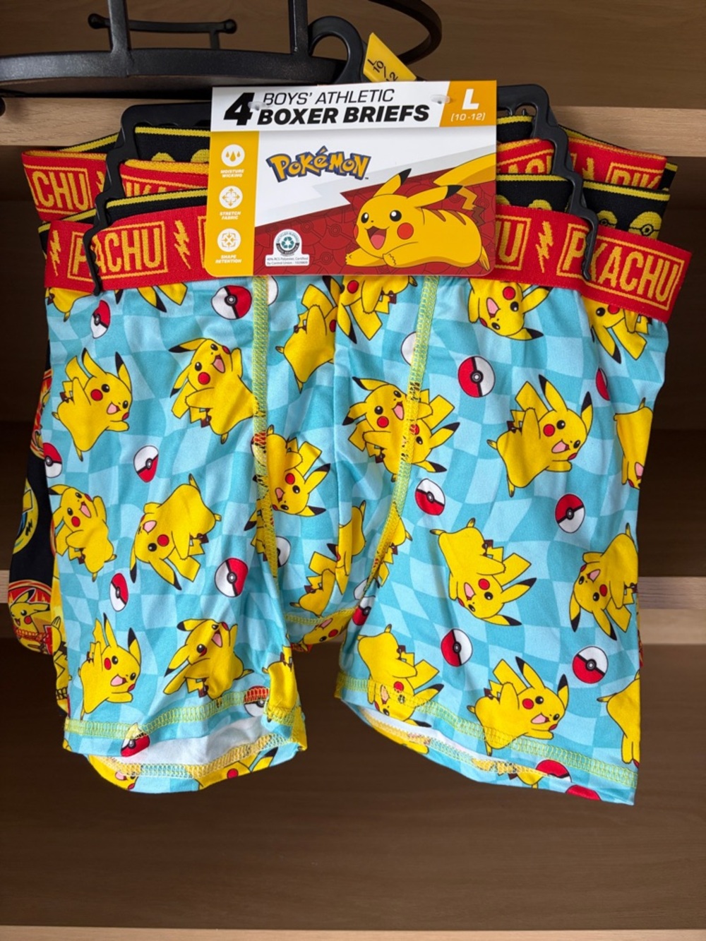 ✨2/$18✨NWT•4-Pack Boys Athletic Boxer Briefs | Pokémon | Large (10/12)